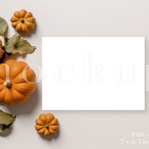 7 x 5 Fall Card Mockup | Halloween Pumpkin Card Mockup | Halloween Party Invite Mockup