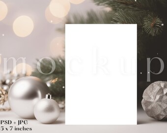 5 x 7 Christmas Card Mockup | Holiday Card Mockup | Christmas Party Invite Mockup