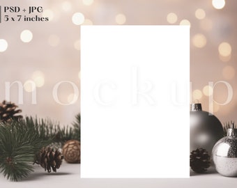 5 x 7 Christmas Card Mockup | Holiday Card Mockup | Christmas Party Invite Mockup