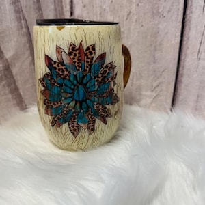 Crackle Sunflower Mug