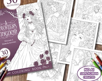 Coloring Book PDF | A Colorless Kingdom Vol 2 - Dark & Gothic | 30 images