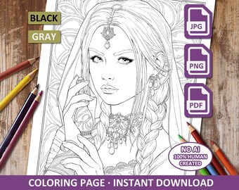 Fantasy coloring page - The perfume of poison - Printable download