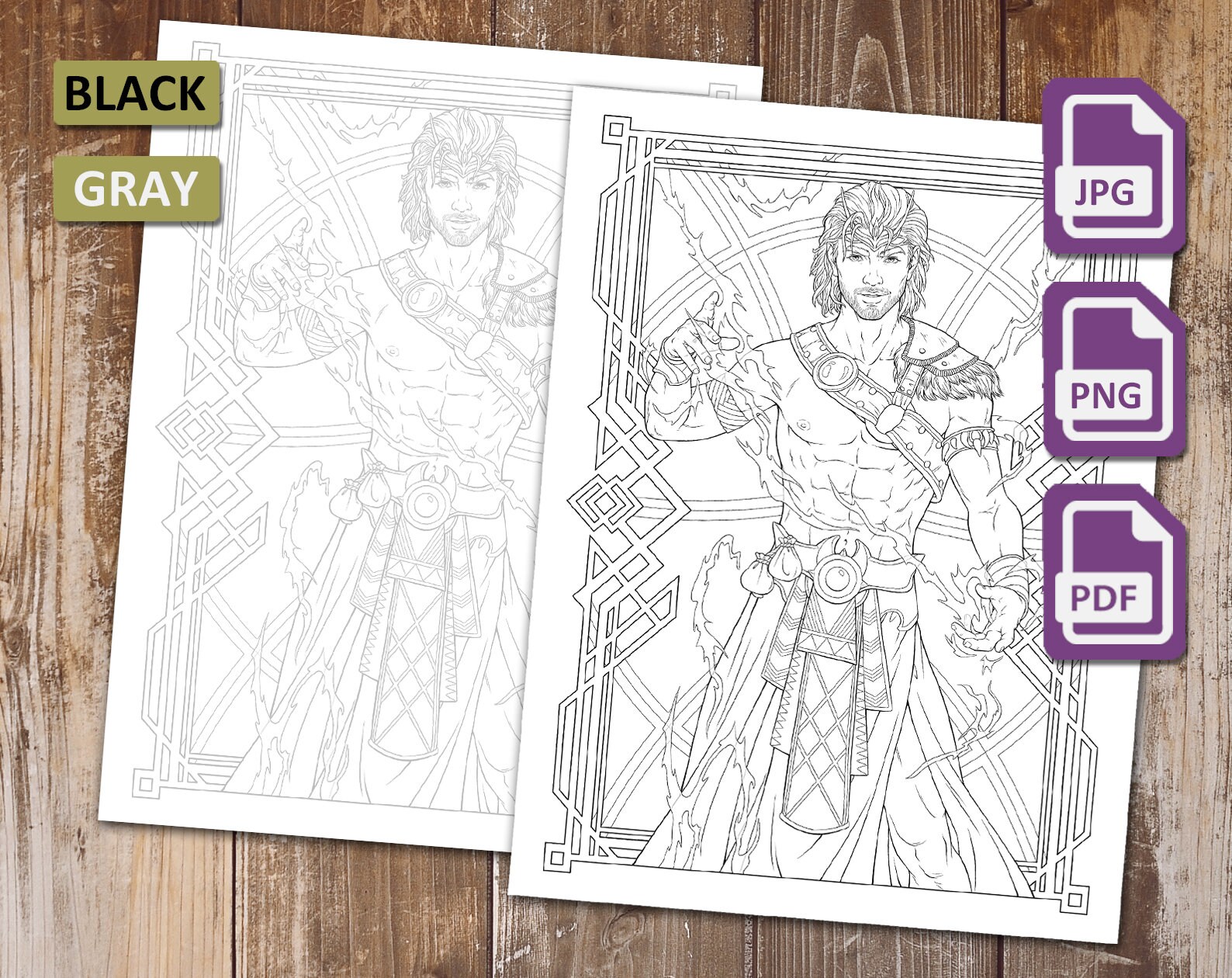 Fantasy Coloring Page Thunder Printable Download - Etsy