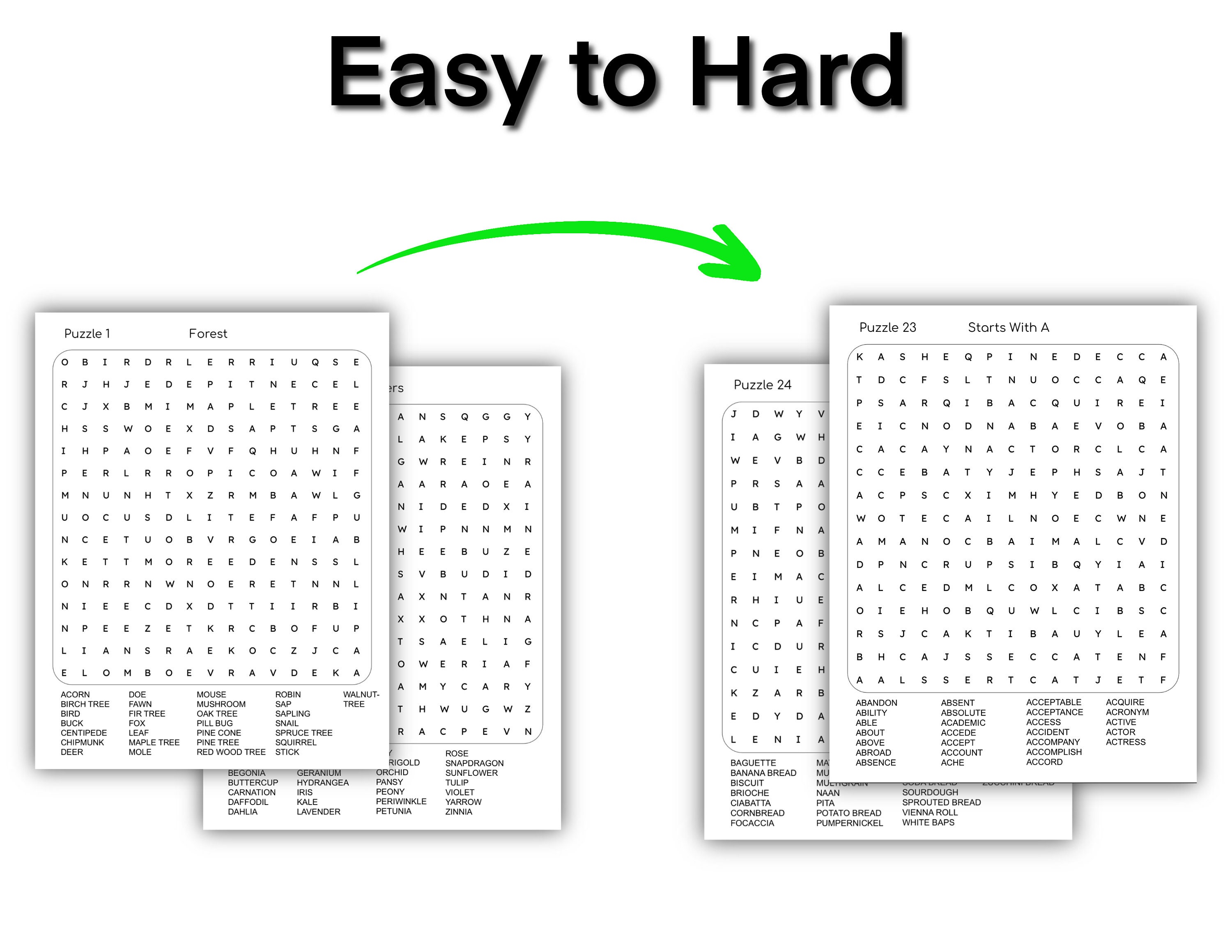 Word Search Printable, 50 Large Print Word Search Puzzles for Adults ...