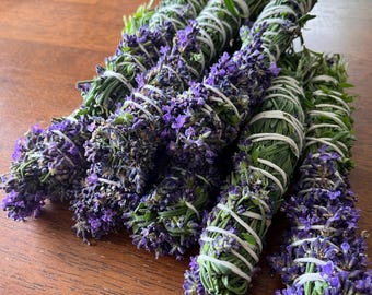Dried Lavender Smudge Stick, Aromatherapy Bundle
