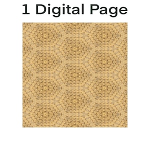 Geometric Hexagon Pattern Printable Digital 8.5 x 11 Letter Sized Junk Journal Journaling Yellow