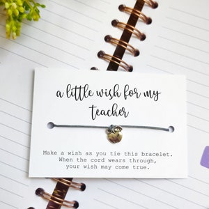 Regalo para el maestro, agradecimiento al maestro, promoción de 2024, tarjeta de pulsera de deseos para los que terminan la escuela, regalo para el maestro DE LOS ESTUDIANTES