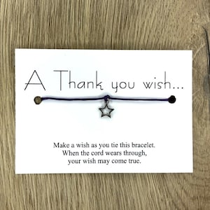 Freundschaftsarmband Danke Geschenk, Danke Wunsch Armband, String Stern Charm Schmuck, Kleinigkeit für Frauen und Männer