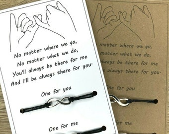 Pinky promise Friendship couples bracelets, infinity matching promise wish bracelet set of 2 friends forever promise bracelets for couples