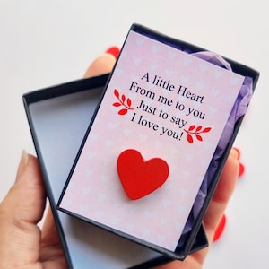 Valentinstag Geschenkbox, ich liebe dich Geschenk, ich vermisse dich, Muttertagsgeschenk, Geschenk für Freund, Freundin oder Jahrestag, Taschenherzkarte