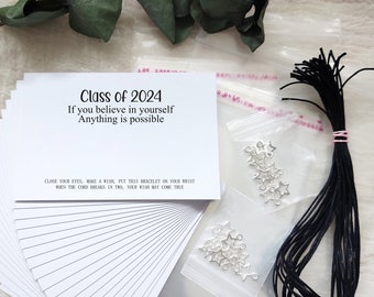 DIY kit, Class of 2025 School leaver gift Wish Bracelet Card, Gift for pupils students, University, College Congratulation Present