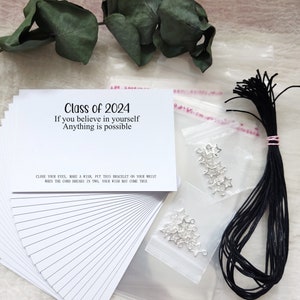 Kit de bricolaje, Tarjeta de pulsera de deseos para estudiantes de la clase de 2025, Regalo para estudiantes universitarios, Regalo de felicitación para la universidad