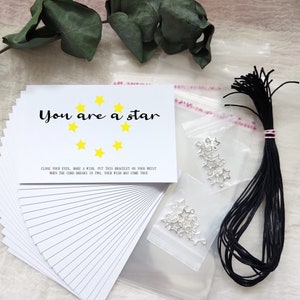 Kit de bricolaje, regalo para egresados del colegio 2024, tarjeta con pulsera de los deseos, eres una estrella, estudiantes, universidad, regalo de felicitación de la universidad, regalo de equipo de trabajo