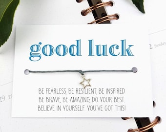 Good Luck, Class of 2024 School leavers gift Wish Bracelet Card, Gift for pupils students University, College Congratulation Present