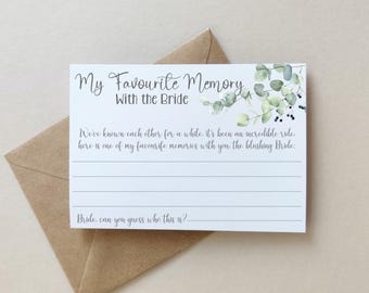 Hen do party card Games: Bridal shower decoration bag filler cards classy floral design