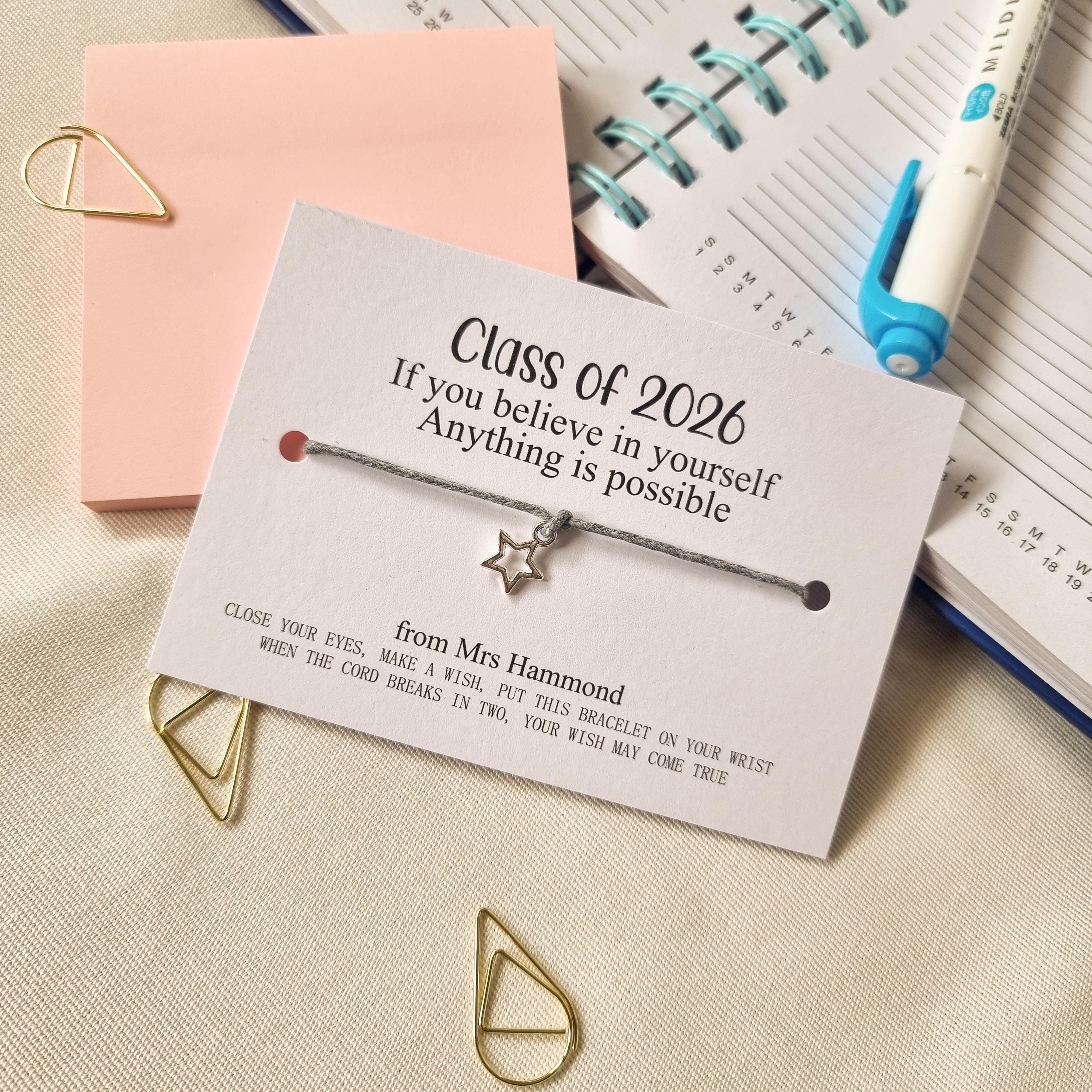 School Leavers Wish Bracelet, Class of 2026, End of School Gift for ...