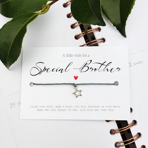 Pulsera especial de deseos para hermanos, un deseo para el Día de la Madre, un regalo para el Día de la Madre, una tarjeta de regalo para mamá, mamá, abuela, abuela, pulsera de deseos