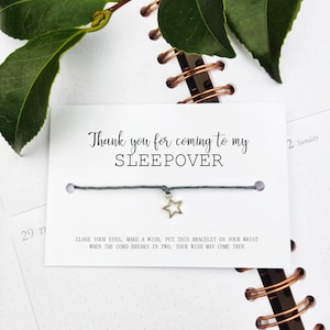 Vielen Dank für Ihren Besuch zu meinem Sleepover Armbänder, Party Bag Füllstoffe, Bettelarmband, Geburtstagswunsch Armband, personalisierte Freundschaftsarmband
