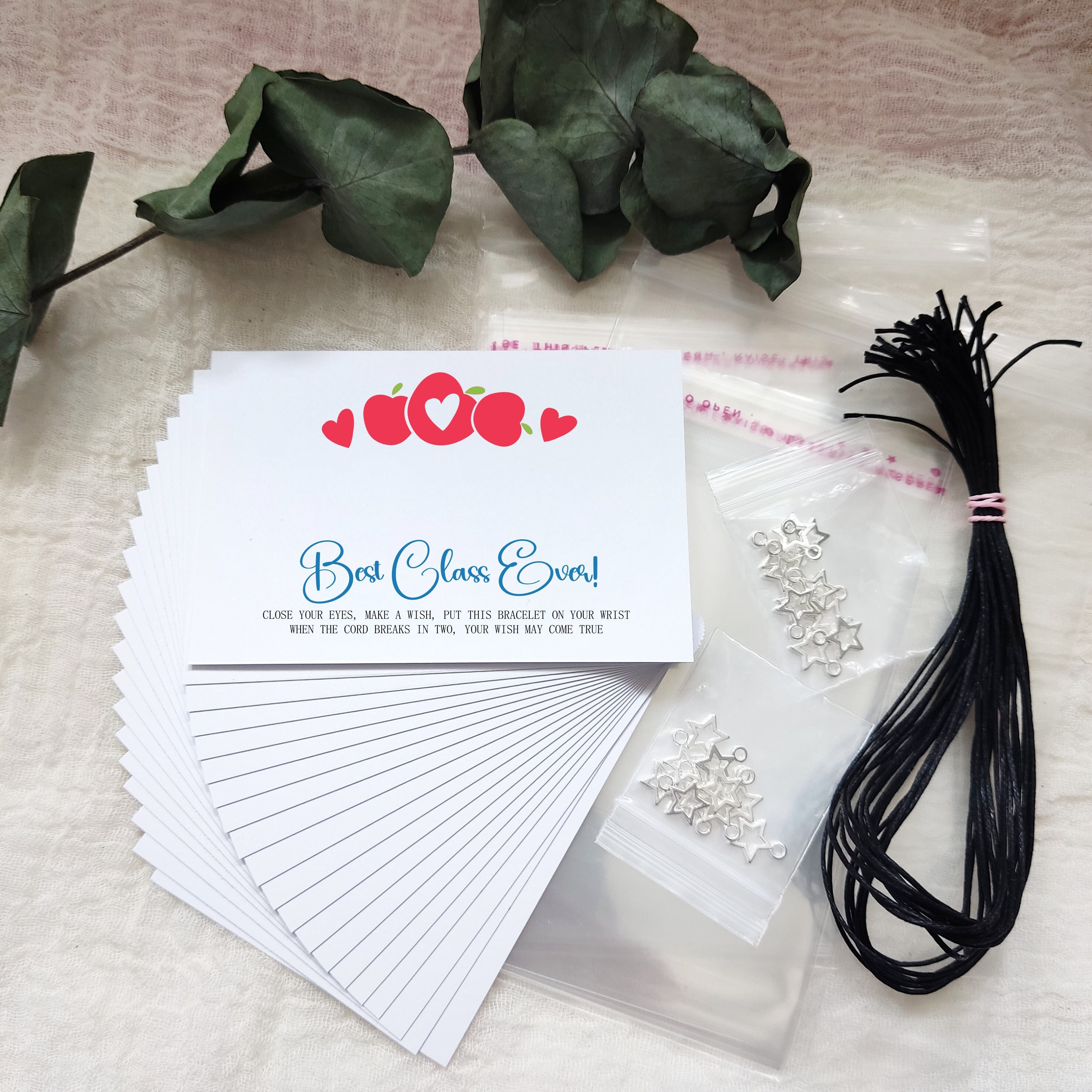 DIY kit, Class of 2024 School leaver gift Wish Bracelet Card, Gift for pupils students, University, College Congratulation Present