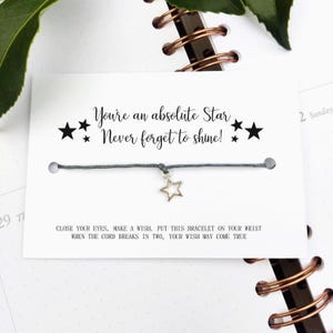 student end of year leavers gifts from teacher, Wish Bracelet Card, Gift for pupils, students, University, College gift, work team gift