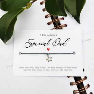 Pulsera de deseos especial para papá, un deseo para el Día de la Madre, regalo para el Día de la Madre, tarjeta de regalo para mamá, mamá, abuela, abuela Pulsera de deseos