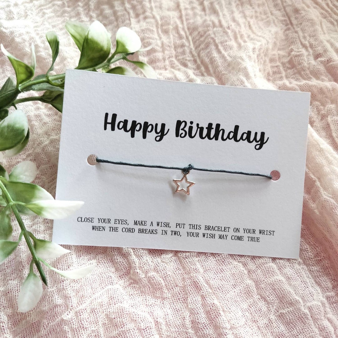 HAPPY BIRTHDAY, Wish Bracelet, A Little Birthday Wish for You, for Him/ Her Friendship Best ...