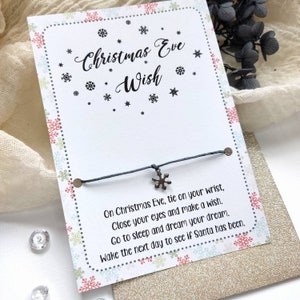 Christmas Wish Bracelet: Xmas eve box filler, Stocking Stuffer Gift for Secret Santa