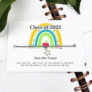 Personalised 2025 school Leavers gift, leaver gift, Gift for pupils, primary school, Prom gift, Congratulation gift, Wish Bracelet Card