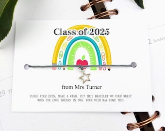 Personalised 2025 school Leavers gift, leaver gift, Gift for pupils, primary school, Prom gift, Congratulation gift, Wish Bracelet Card