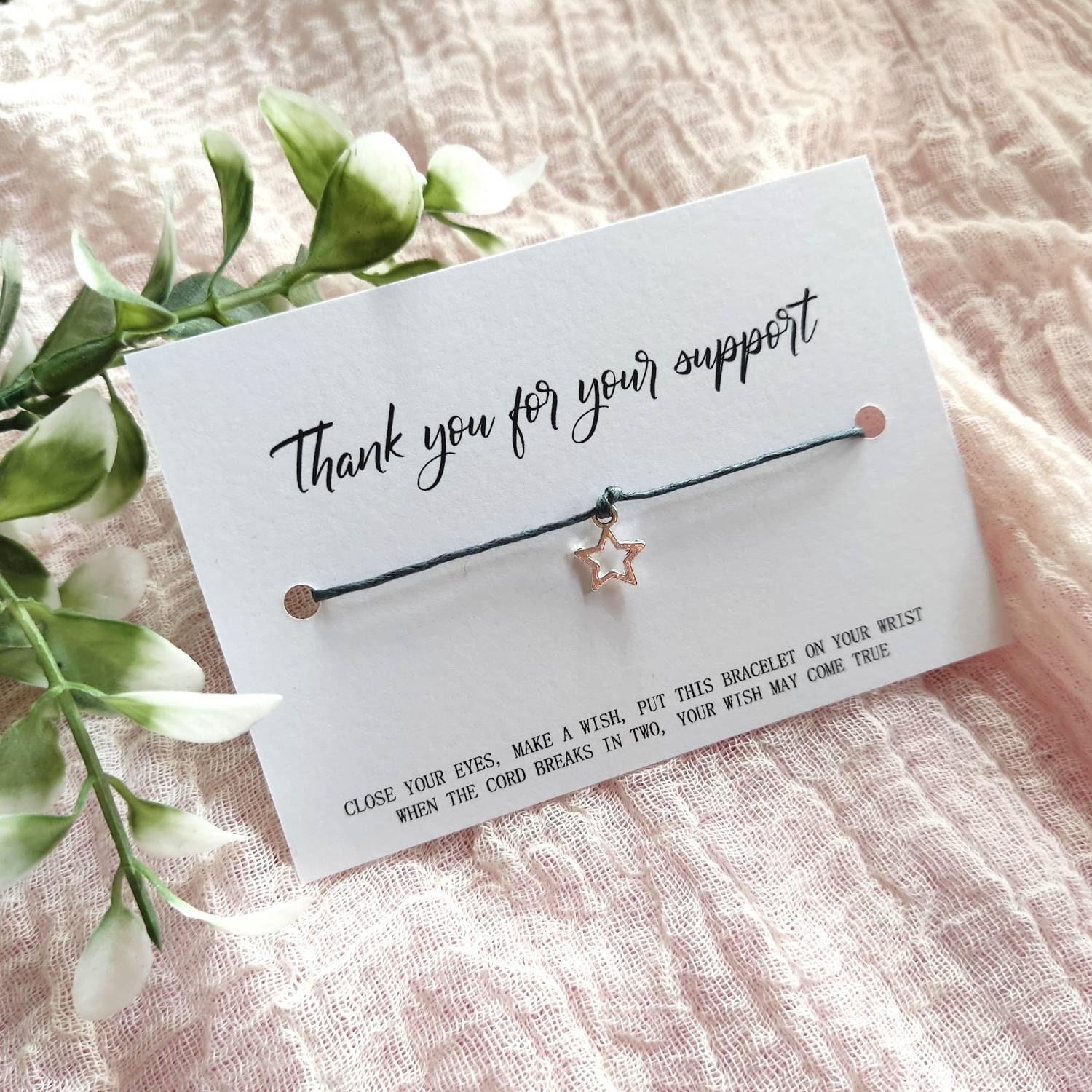 Thank You Gift Keepsake Thank You Wish Bracelet Silver Charm