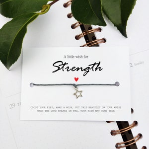 Ein kleiner Wunsch für Stärke Wunscharmband, Mutgeschenk, Motivationsgeschenk, Stärkekarte, das können Sie, das können Sie, hier für Sie