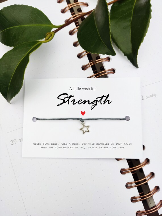 A little wish for strength wish bracelet, courage gift, motivational gift,  strength card, you can do this, you can do it, here for you