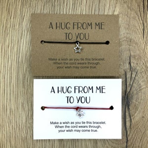 Freundschaftsgeschenk Wunscharmband Make A Wish Armband, denke an dich, Eine Umarmung von mir an dich, Lockdown Geschenk