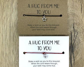 Friendship Gift wish bracelet Make A Wish Bracelet, thinking of you, A hug from me to you , lockdown Gift
