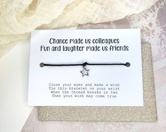Work Friendship bracelet Thank You Gift, Employee Appreciation Gift Wish Bracelet – Office Staff Recognition Favor