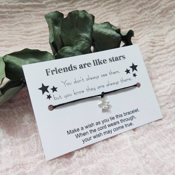 Friendship Gift wish bracelet Make A Wish Bracelet, thinking of you, A hug from me to you , CHRISTMAS STOCKING FILLER Gift