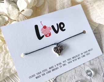 Valentines Day gift Wish Bracelet - gift for Wife, Husband, GirlFriend, Boyfriend fiancé. I love you acorn charm bracelet, nuts about you