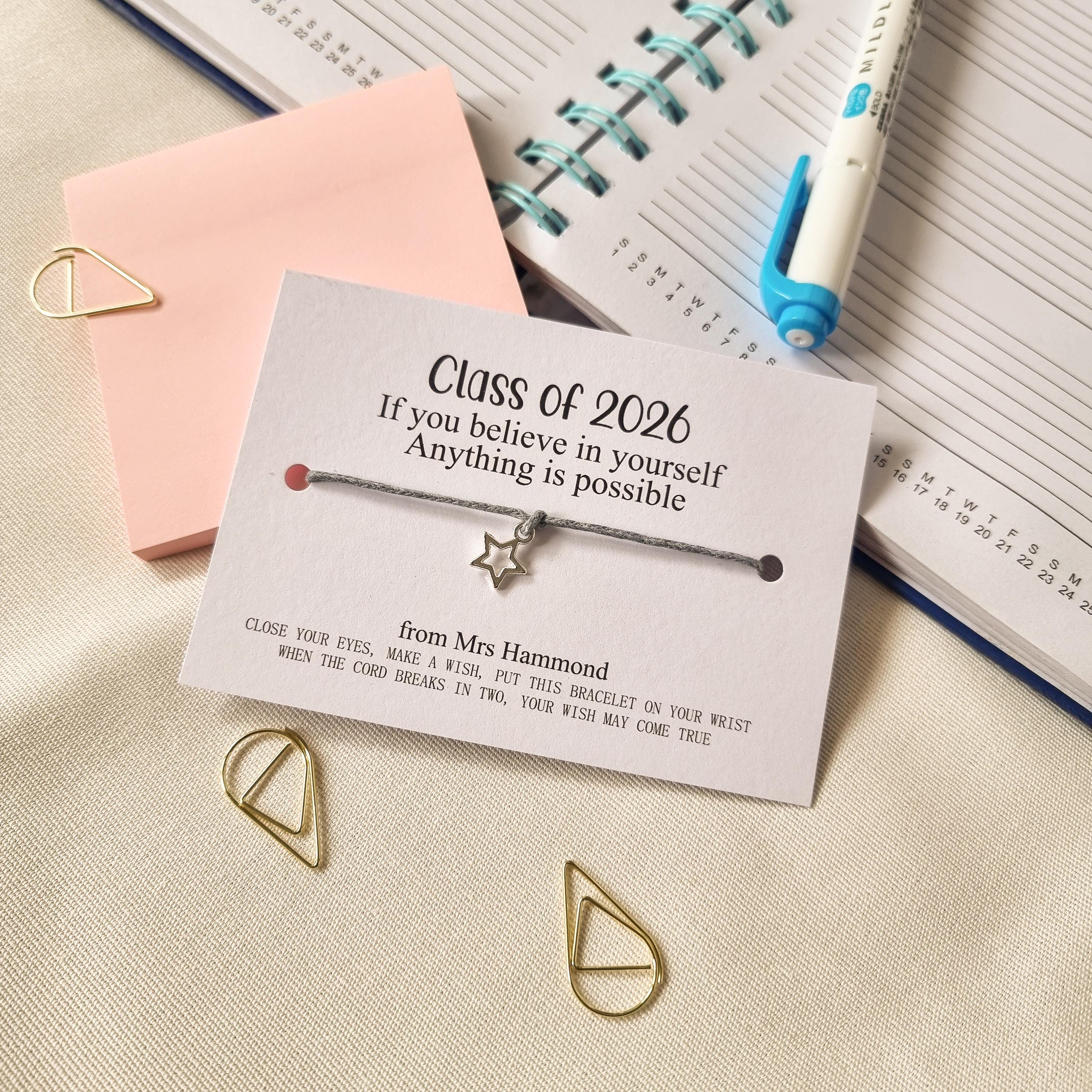 School Leavers Wish Bracelet, Class of 2026, End of School Gift for ...