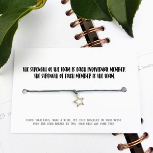Pulsera de agradecimiento al equipo, regalo de agradecimiento por el trabajo duro, pulsera de los deseos, regalo para el personal del gerente, pequeño obsequio para el alumno de la escuela