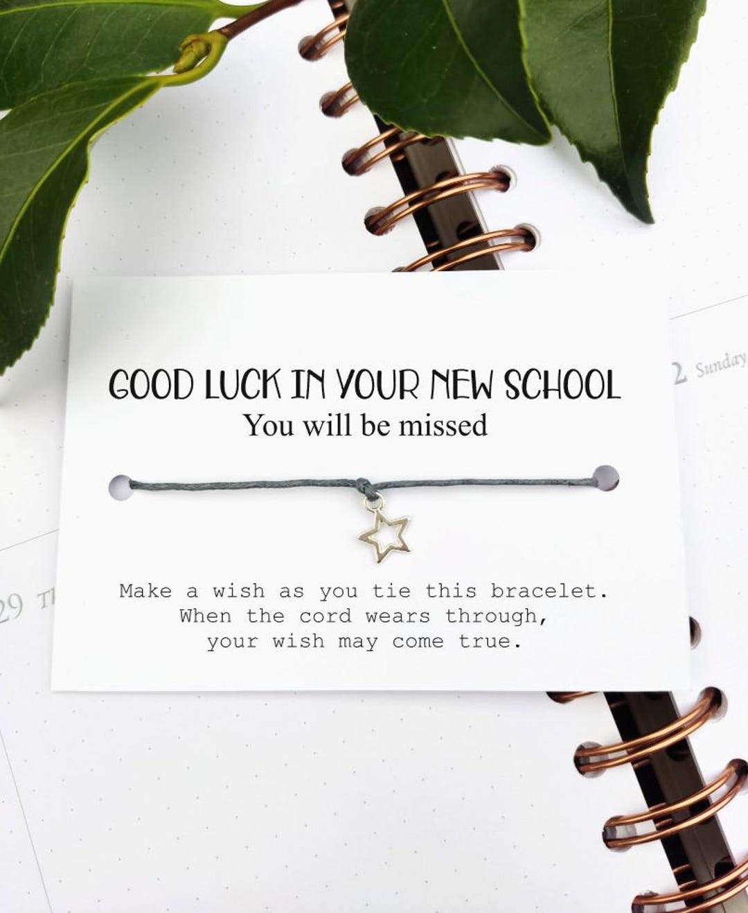 School Leaver Gift Wish Bracelet Card, Gift for Pupils Students ...