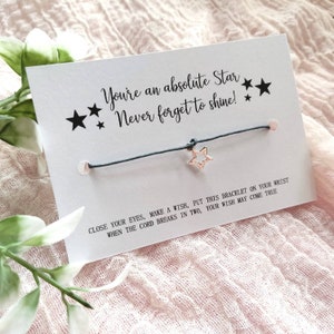 Class of 2024, School leavers gift, Wish Bracelet Card, Gift for pupils, students, University, College Congratulation gift, you are a star