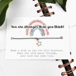 inspirational affirmation quote charm Bracelet gift, mindfulness card, positive thinking gift, mental health string bracelet