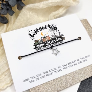 Happy Halloween Wunsch Armband, Süßes sonst gibt's Saures Goodies Tasche, süßer Ersatz, Halloween Party Geschenk