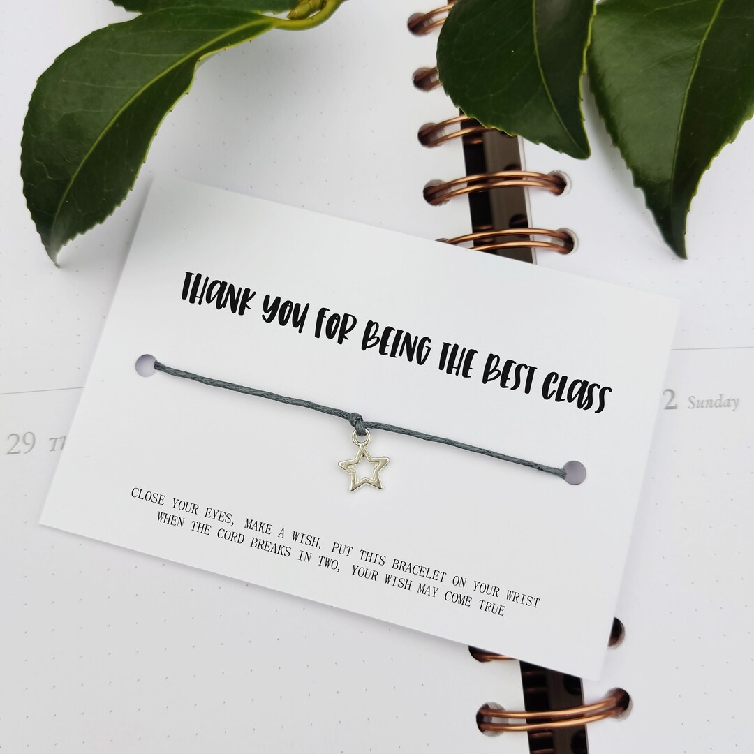 Class of 2024 School Leavers Gift Wish Bracelet Card, Gift for Pupils ...