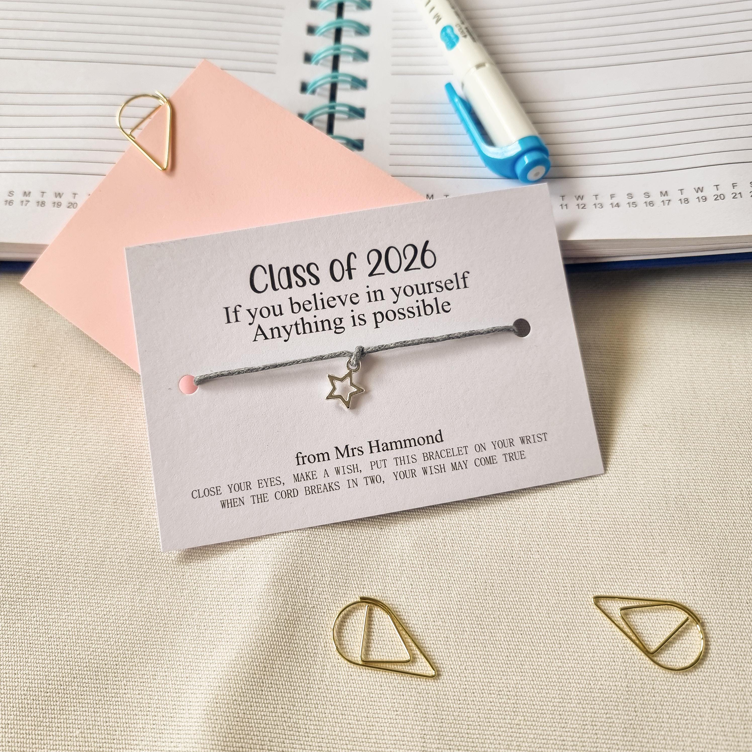 School Leavers Wish Bracelet, Class of 2026, End of School Gift for ...