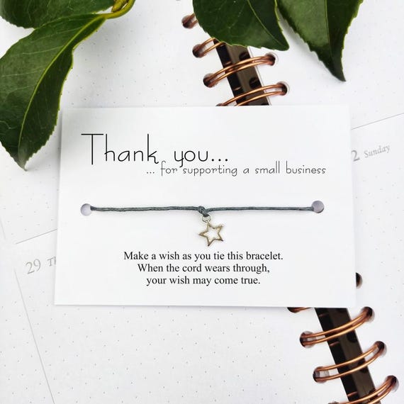 Charm Bracelets Bracelet Small Business Wish Bracelets Thank You