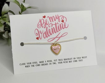 Regalo del Día de San Valentín Wish Bracelet - regalo para esposa, esposo, novia, novio prometido. Te amo pulsera de encanto