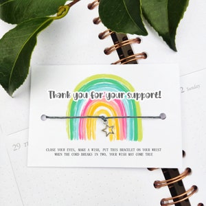 Vielen Dank für Ihre Unterstützung, am Ende des Schuljahrs Geschenk, machen einen Wunsch Armband, Freundschaft Fundraisum Geschenk Andenken Goody Bag Wichtel
