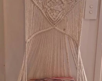 Boho style Macrame Wall hanging Cat bed with choice of Succulent pillow as base