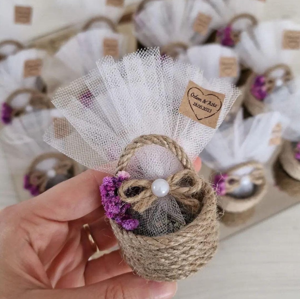 Wicker Basket Wedding Favor Wicker Gift Personalization Etsy
